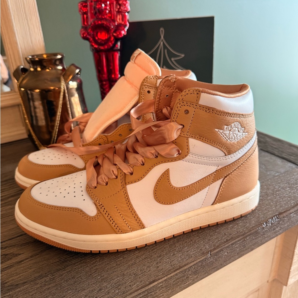 New Nike Jordan High-Top Sneakers in Praline and White